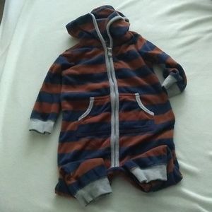 Fleece hooded romper